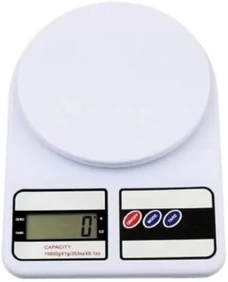 Digital Kitchen Scale 10kg/353oz LCD Display High Precision White