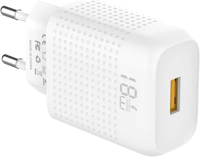 شاحن سريع G-Power GP-C43 بقوة 18W باستخدام تقنية GaN، مع كابل USB-A إلى USB-C، متوافق مع iPhone 15/16/17 وPixel وSamsung Galaxy