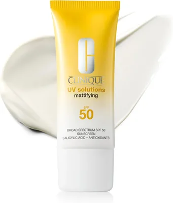 Clinique UV Solutions Matte Sun Protection SPF 50 - Protezione solare opaca con acido salicilico e antiossidanti - Controlla la lucentezza - Protezione UVA/UVB, 60% di sconto
