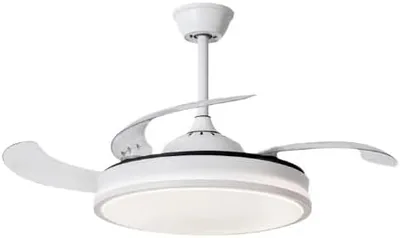 Ventilador de techo NARVI Ø 40 cm con 3 aspas transparentes | Motor DC 30W | Control remoto | Función invierno/verano | Blanco - 45% de descuento
