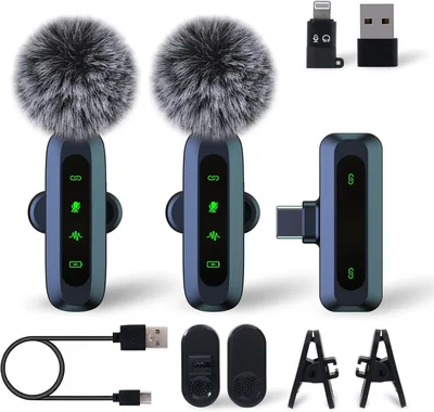 Microphone sans fil Mini avec réduction du bruit et écran LED, idéal pour iPhone & USB-C - Meilleur prix