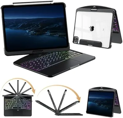 360° Wireless Bluetooth Keyboard Case for iPad Air 13" / iPad Pro 12.9", Best Deal