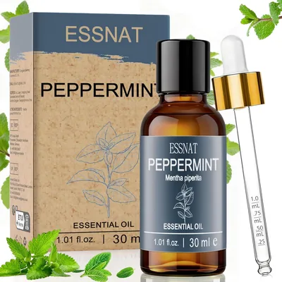 ESSNAT Olejek miętowy 30 ml - Olejek eteryczny 100% naturalny, Mięta pieprzowa, Do dyfuzorów