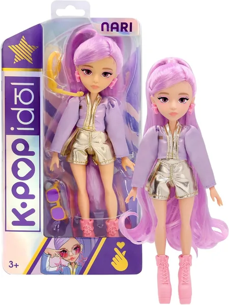 Nari Doll Fashion Dolls K-POP Power Idol Style Lavender Hair