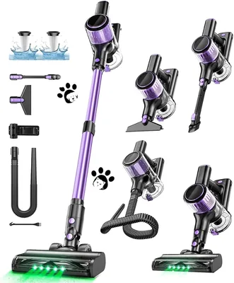 Aspire 52KPa Aspirateur Sans Fil, Écran LED, Tuyau Extensible, Brosse Anti-Enchevêtrement, Filtre 5 Niveaux, Idéal pour le Ménage - Meilleure Offre