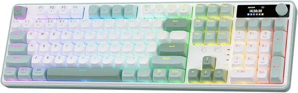 Redragon Teclado para jogos K761 sem fio com tela Hype e bot o