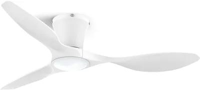 Ventilador de techo Ocio con Luz Silenciosa, Lámpara de Ventilador LED de 107 cm Blanco, 6 Velocidades, Motor DC Reversible, Control Remoto, Dimmable