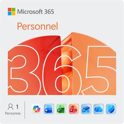 Microsoft 365 Personnel - Abonnement 12 mois - 1 utilisateur - Stockage 1 To - Applications IA