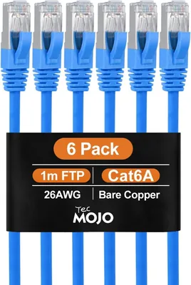 Tecmojo Cat6A Ethernet Cable 6 Pack Best Deal