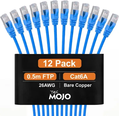 Tecmojo Cat6A Ethernet Cable 12 Pack Best Deal