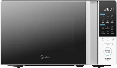 Horno de Microondas Midea Tastexpress 0.7 Pies Cúbicos, 20L, MMDT07S2WB | Pantalla LED Digital, 10 Niveles de Potencia, 6 Funciones