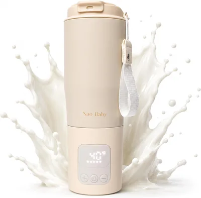 Riscaldatore Portatile 2 in 1 con Sterilizzatore Bottiglia e Batteria a Lunga Durata | Riscaldabottiglie Portatile da 350ml con 20h di Autonomia