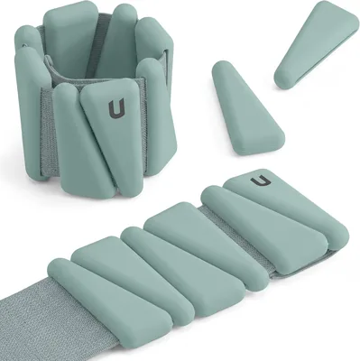 Unycos - Paio di Pesi Regolabili per Polsi e Caviglie, Fasce in Silicone, Acciaio e Velcro, per Sport
