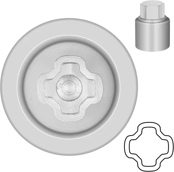 JEUCLEL 065 Wheel Locking Nut Key for Nissan Infiniti, 21mm Lock Bolt Inner Dia Wheel Anti-Theft Lug Nut Hand Repair Removal Tool
