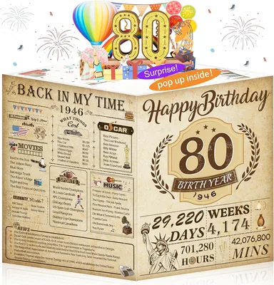 OLOSONG 80th Birthday Card Funny Pop Up Gift - Best Deal