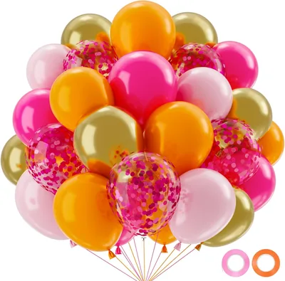 Ballon QIFU Rose Orangé - Décoration d'Anniversaire pour Fille Femme