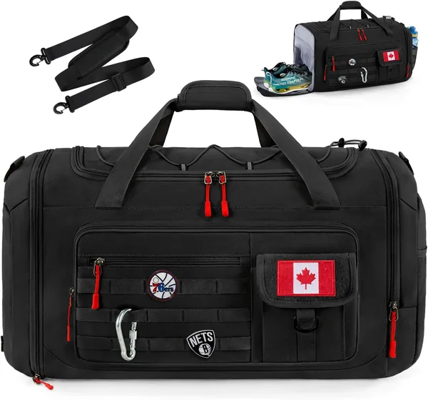 Rainsmore Gym Bags for Men with Shoe Compartment and Wet Pocket