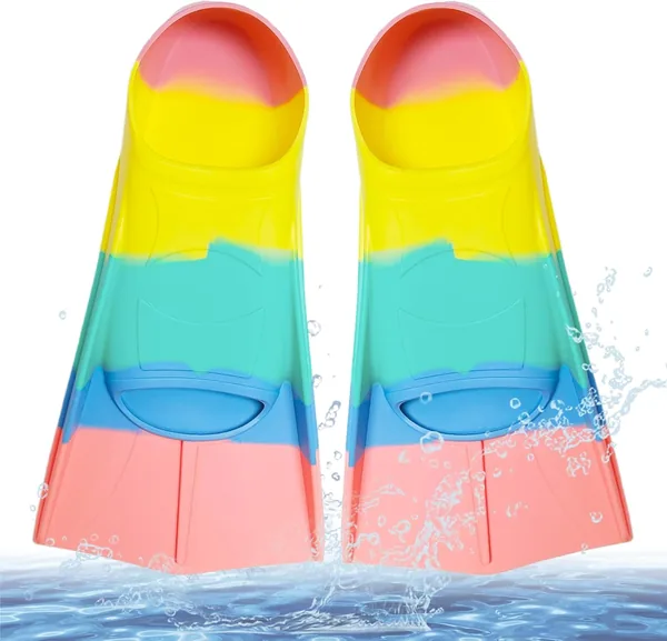 Palmes de natation pour enfants en silicone 100% - Entraînement en eau ouverte