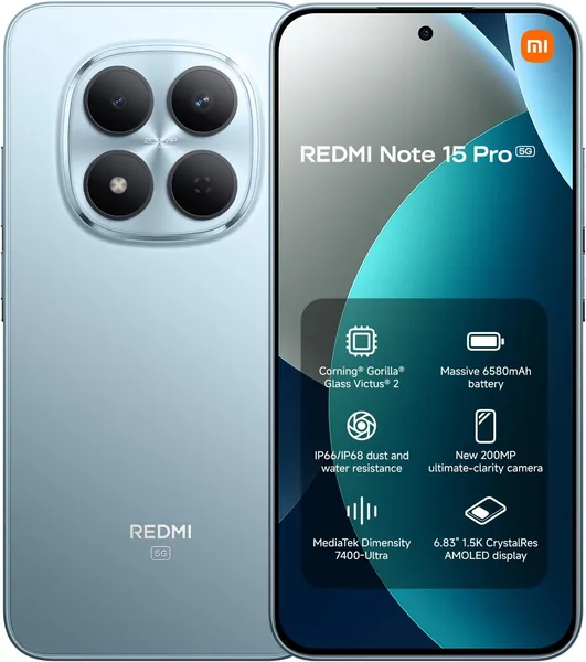 REDMI Note 15 Pro 5G Glacier Blue 8GB RAM 256GB ROM