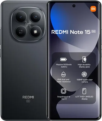 Redmi Note 15 5G 8+256 Nero (senza adattatore di alimentazione)