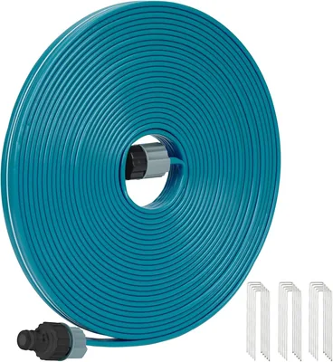 KOBAZ Sprinkler-Schlauch 15 m mit Löchern für feinen Nieselregen, ideal für Rasen, Beete und Hecken, Wasser-S