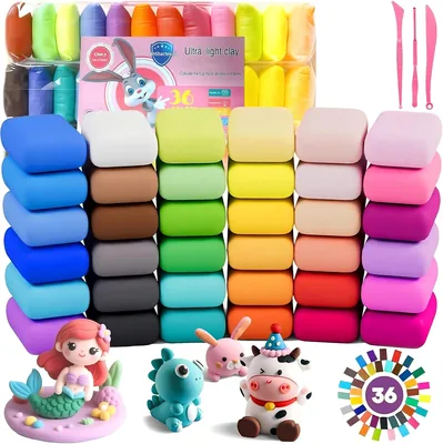 36 Color Air Dry Clay Set for Kids
