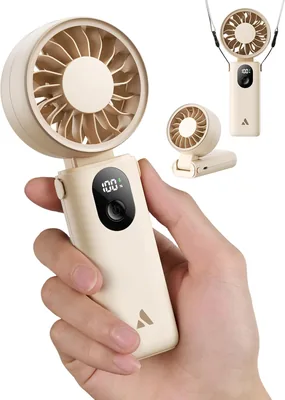 Aecooly 3-in-1 Handheld Fan | Max 20 Hours Running Time | 5 Wind Levels with LED Indicator | USB Rec