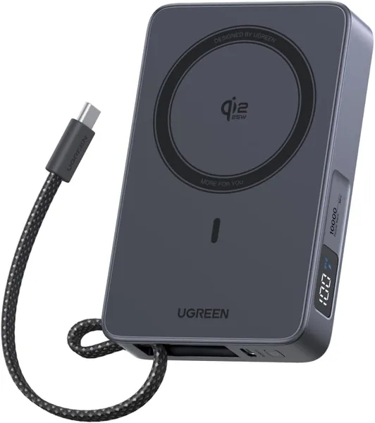 UGREN MagFlow Power Bank 10000mAh 25W z magnetycznym łączem Qi2 i wyświetlaczem LED, Najlepsza oferta