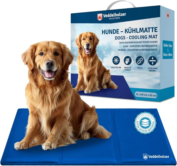 Mat de refroidissement pour chien Veddelholzer Extra Épais (XL) - Sans électricité - Parfait pour l'été et les voyages - Pour petits, moyens et grands chiens