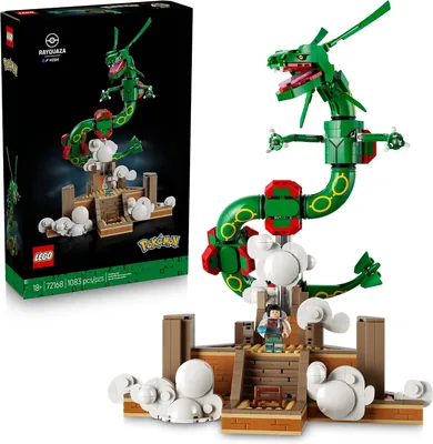 LEGO Pokémon Rayquaza - Juego de Construcción - Figura Articulada de Videojuego para Adultos - Pokémon de Tipo Volador y Dragón