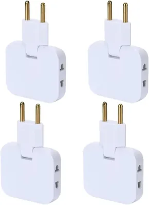 4-delig platte stekplad med flera utganger, 3 anpassare, 2500W, 180 grad svivkoppling, EU till USA-adapter, för kontor