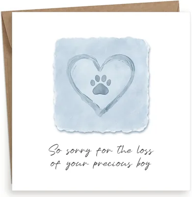 EverKind Pet Loss Sympathy Card - Blue Paw Print