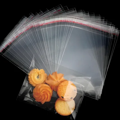 LMWNFEU 10x15+3cm Clear Cellophane Bags, 200Pcs Self Sealing Cello OPP, 10% Off