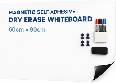 Magnetic Whiteboard Paper, 60 x 90cm DIY Self-Adhesive Dry Erase Board