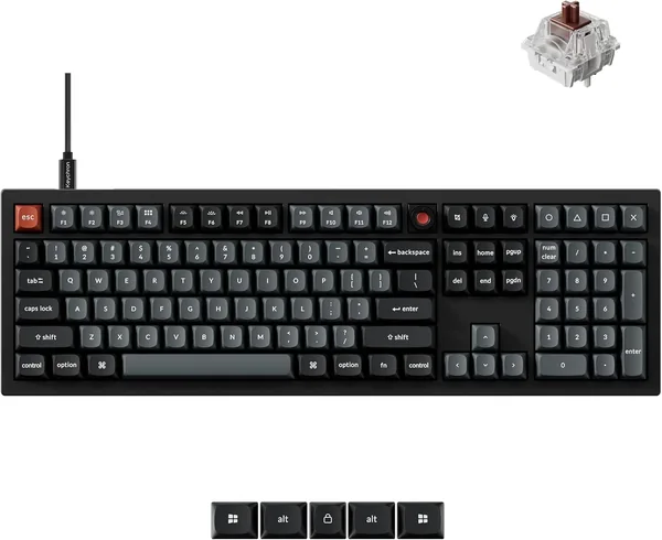 Keychron V6 8K Full Size Wired Mechanical Keyboard Programmable Knob 8000 Hz Polling Rate OSA PBT Keycap Hot-swappable