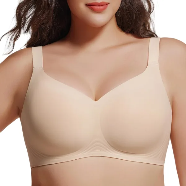 UIMERO 2026 Womens Wireless Bra Seamless Jelly Bras Full Coverage Push Up Supportive Comfortable No Underwire T-Shirt Bras