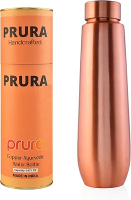 PRURA Copper Water Bottle - Leakproof Ayurvedic Pure Copper Vessel | Best Deal