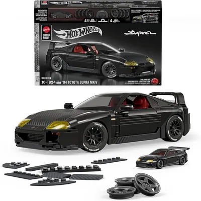 Mattel Brick Shop Hot Wheels Toyota Supra MKIV 1994, Ensemble de construction Elite Series, 824 pièces, Détails réalistes, Autocollant personnalisé - Meilleur Deal