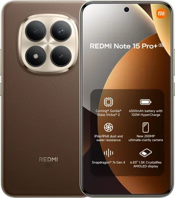 XIAOMI REDMI Note 15 Pro+ 5G - 12+512GB Smartphone, 6.83" 1.5K AMOLED Display, Snapdragon 7s Gen 4, 