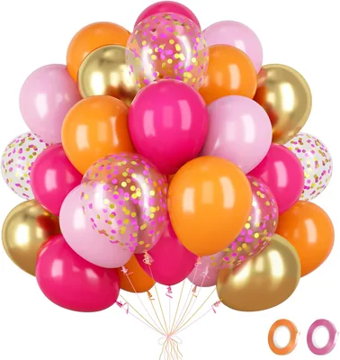 Fairymaiden Ballon Rose Or - 60 Ballons Dorés avec Confettis, Helium, pour Décoration