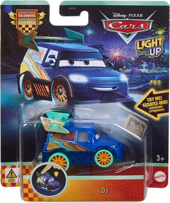 Mattel Disney i Pixar Cars świecący pojazd zabawkowy | Samochód lub ciężarówka w skali 1:55 ze światłem, dotknij, aby