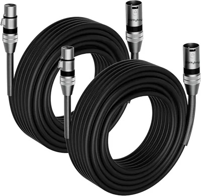 Câble DMX Werkybay 2 Pack 3 Broches 5M XLR Mascul à Féminin pour Éclairage de Scène Microphone