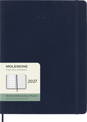 Moleskine Weekly Planner 2027, Soft Cover Diary, XL Blue