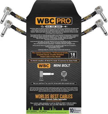 2 Unidades - Pedales WBC-PRO-PEDAL de 12 cm, 22 AWG, Baja Capacitancia, Grado Profesional, Base de Grafito