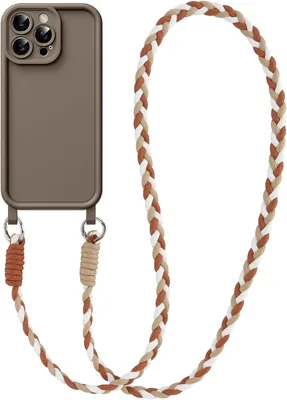 Coiwxmoi Custodia iPhone 16 Pro con Lanyard, Silicone Doux Antiscatto Ultra Sottile, Resistente ai Graffi