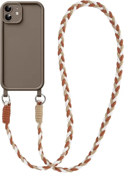 Coiwxmoi Custodia iPhone 11 con Lanyard, Silicone Doux Anti-Graffi Ultra Sottile Resistente agli Urti