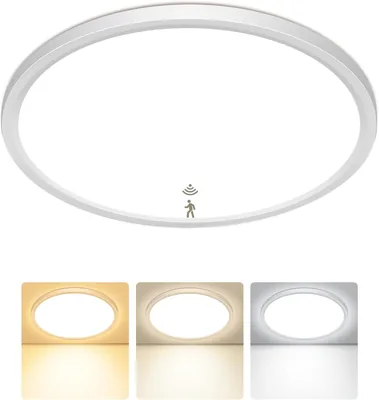 Oumida Plafon LED con Sensor de Movimiento, 18W 1800LM, 3 Colores (3000K/4000K/6500K), IP44, Descuento del 11%