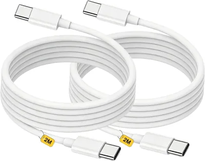 USB C to USB C Cable 2Pack 2m Long Fast Charging Wire