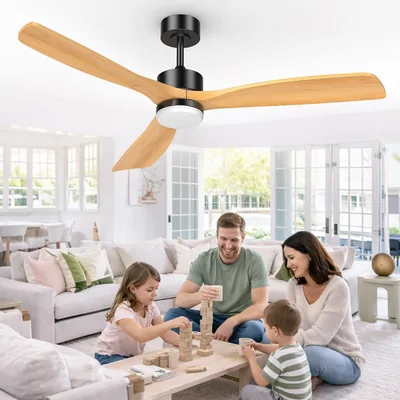 Airwit 152 cm Ventilador de Techo con Lámpara LED Dimmable, Asiento Silencioso y Motor DC Reversible
