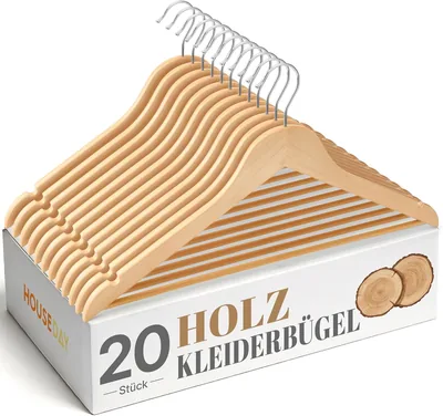 HOUSE DAY Holzeinlegegriffe Pack mit 20 Stären Holzeinlegegriffen Natürlich | Einlegbarer Grif mit 360° Drehgelenk & N